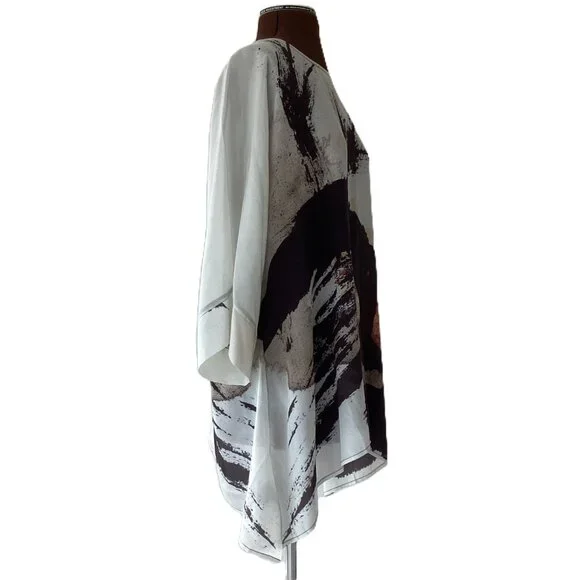 Flowy Silk Abstract Print Tunic - Picture 4 of 6